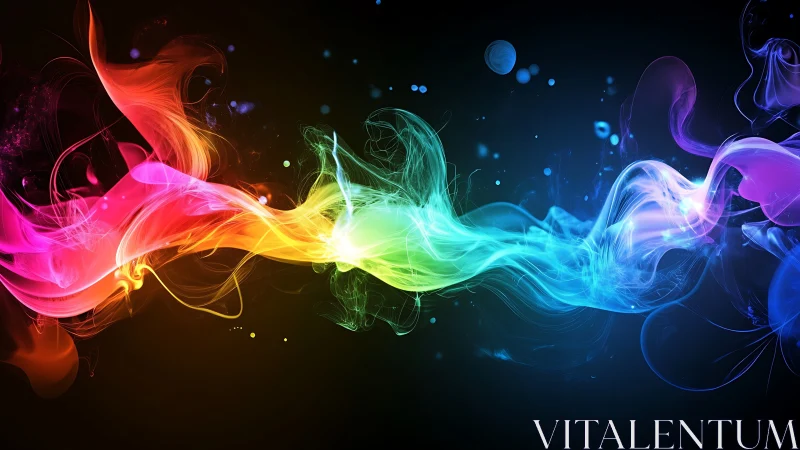 Spectral light ribbon forms dynamic smoke-like gradient wave