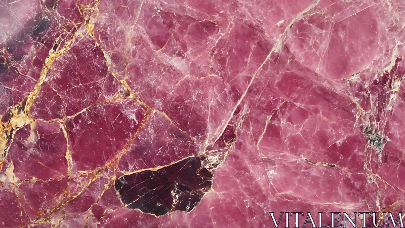 High-resolution pink marble slab with gold mineral veining