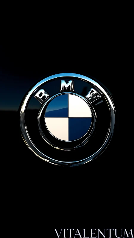 BMW circular emblem rendered in reflective metallic finish