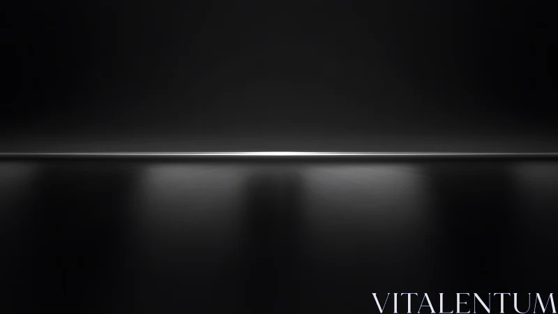 Minimal horizon line glows across a dark reflective space.