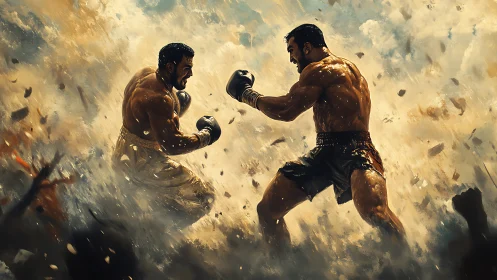 Warriors Collide in Golden Dust and Glory