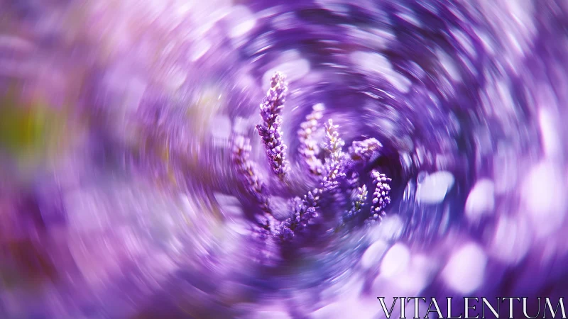 Lavender galaxy whirlpool embracing a dreamy floral heart.