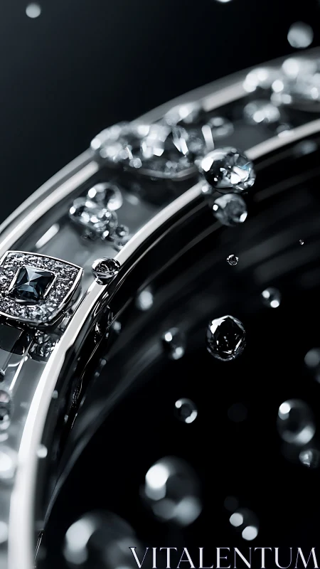 Glimmering silver bracelet with floating crystal sparkles.