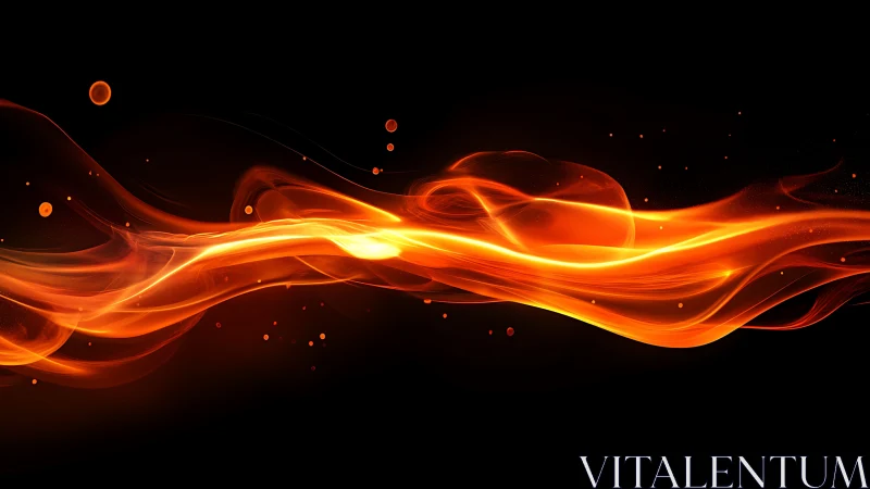 Flowing Fire Waves in Motion. Vibrant Abstract Energy.