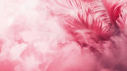 Cotton candy plumes drifting through rosy dreamfog.