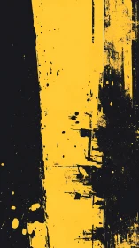 Bold yellow paint strokes dance against deep black space
