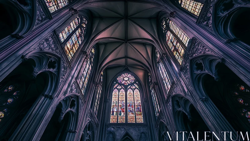 Gothic cathedral glow with graceful stained glass arches.