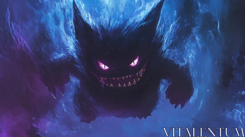 Shadowy ghost creature emerges from swirling blue void.