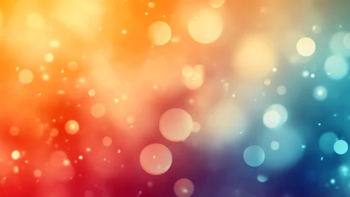 Defocused multicolor bokeh gradient with soft radial light diffusion