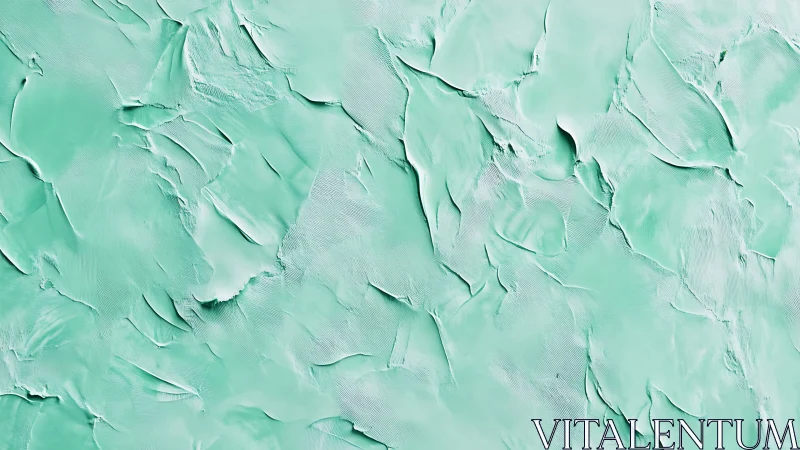 Mint green textured surface shows thick layered strokes