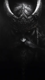 Shadowed Viking king watching quietly from the darkness.