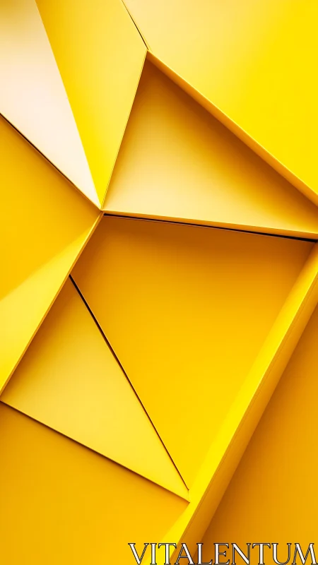 Dynamic yellow geometric panels create bold abstract depth