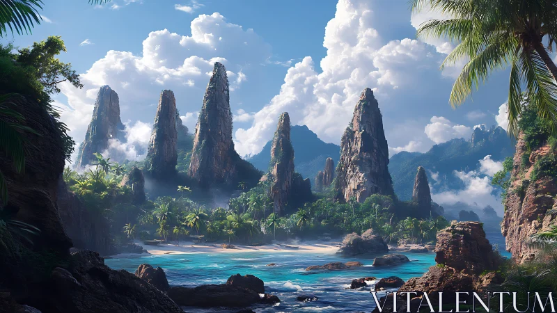 Towering Islands Embrace a Turquoise Paradise