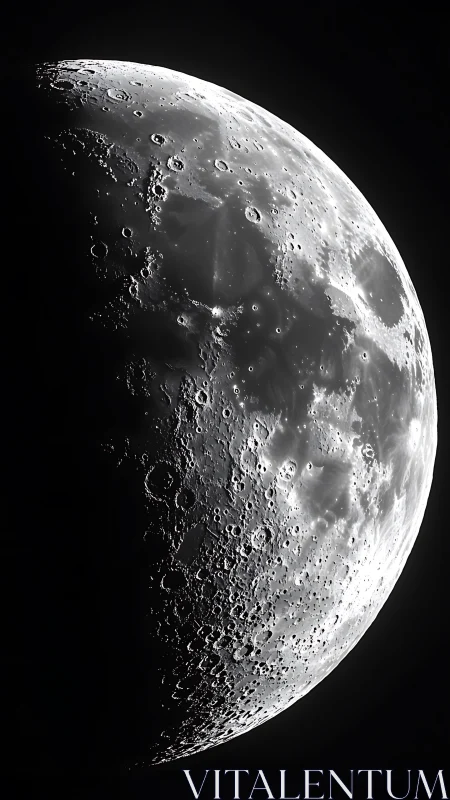 Moon&rsquo;s rugged crescent glows with sharply etched craters.