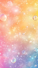 Iridescent soap spheres in prismatic nebular gradient field.