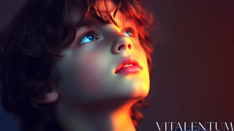 Luminous Profile: Neon-Lit Digital Portrait.