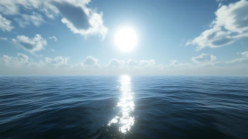 Gentle sunlit ocean horizon inviting a quiet, calm pause.