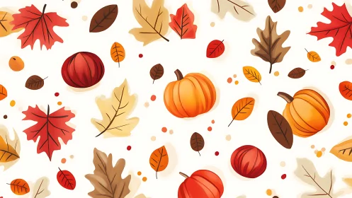 Playful pumpkins and falling leaves celebrate cozy autumn charm