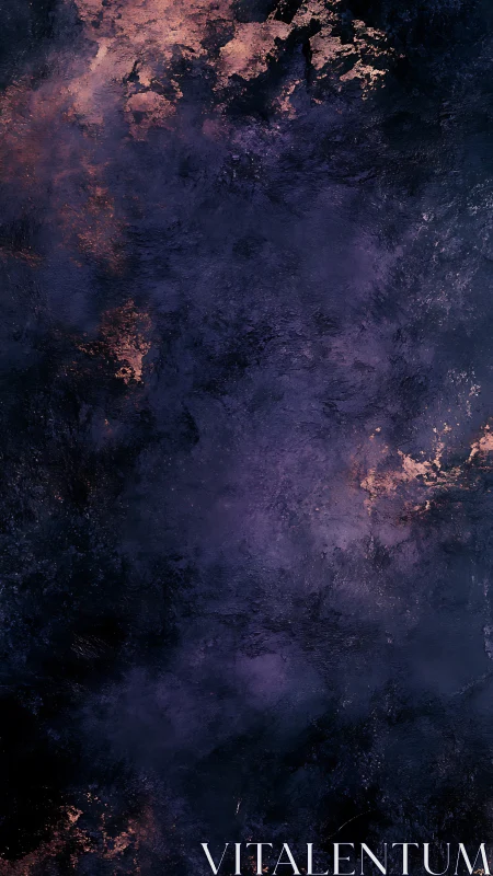 Textured indigo surface reveals metallic copper erosion patterns