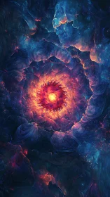 Cosmic nebula vortex igniting radiant stellar core spiral.