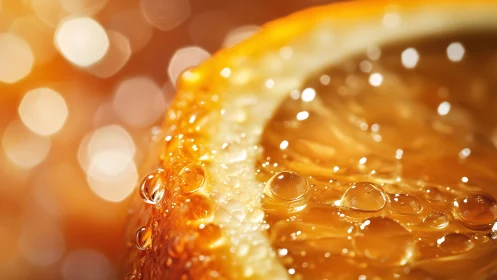 Citrus galaxy glows in macro droplets of sunlit orange.