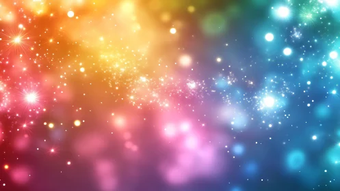 Gentle rainbow stardust drifting through a dreamy night.