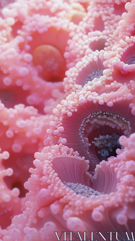 Soft pink coral folds glow in a dreamy underwater macro
