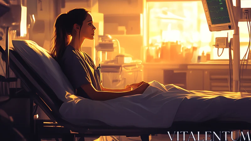 Sunlit pause in a quiet ICU, where hope studies monitors.