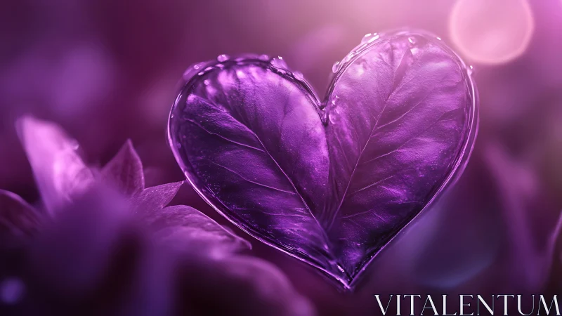 Crystalline Heart Blooms: Translucent Love Suspended in Amethyst.