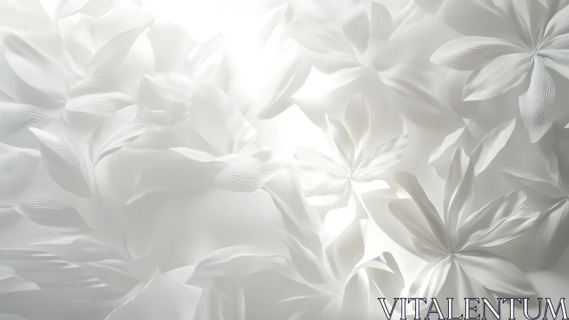 Parametric white floral relief with translucent light diffusion.