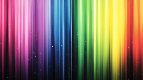 Chromatic light streaks with prismatic vertical spectrum glow.