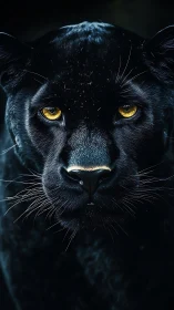Black Panther's Golden Gaze: Nocturnal Majesty