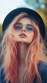 Chromatic portrait of pastel-haired subject in soft depth-of-field.