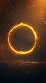 Golden Ring of Fire: Luminous Circle with Particle Effects.