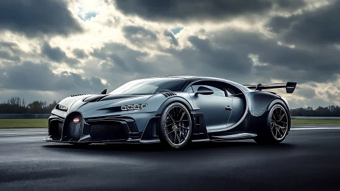 Stormlit hypercar crouches on tarmac, ready to slingshot