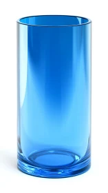 Cobalt cylinder glass humming with clean minimalist calm.