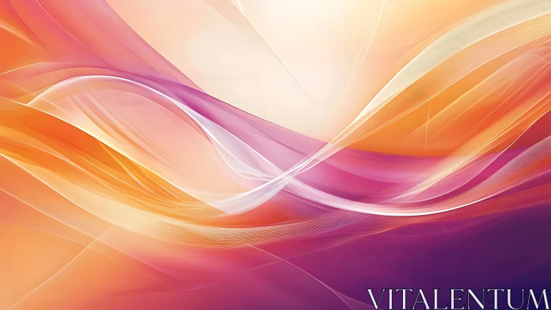 Radiant flowing ribbons of light glow in warm gradient hues.