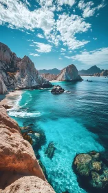 Turquoise Bay Paradise: Limestone Cliffs Meet Crystal Waters.