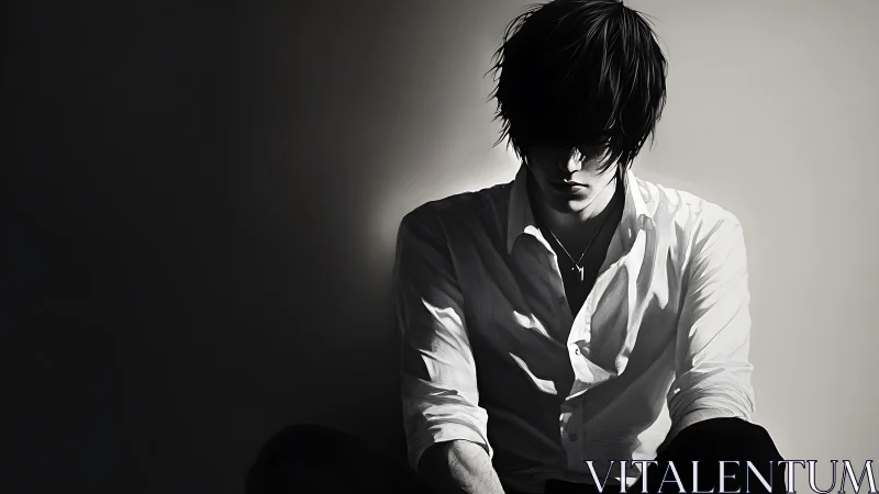 Shadow-drenched youth folds into light like a quiet confession