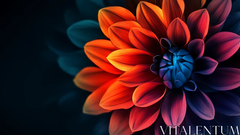 Stunning Neon Dahlia Glowing in Vibrant Colors