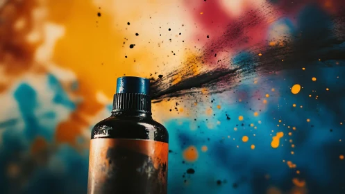Burst of colorful ink inviting playful creative sparks.