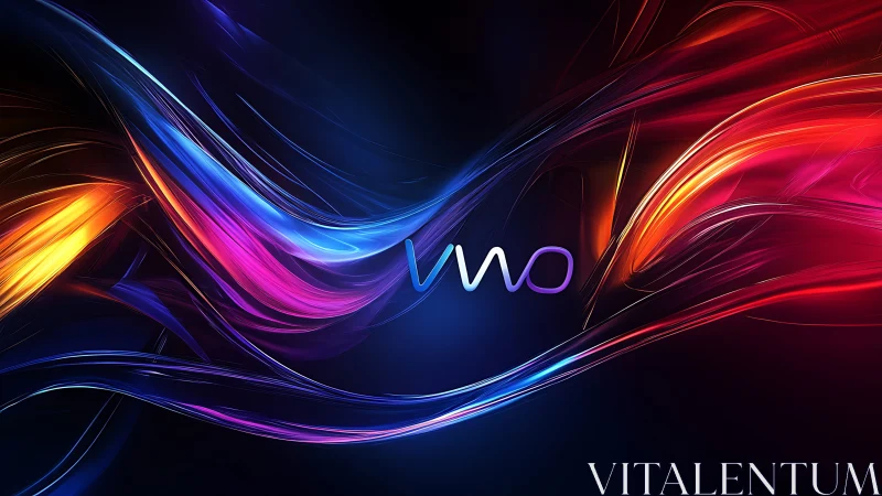 Neon ribbon currents swirl around luminous VWO core logo.