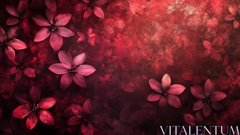 Crimson Blooms Dance Through Velvet Darkness