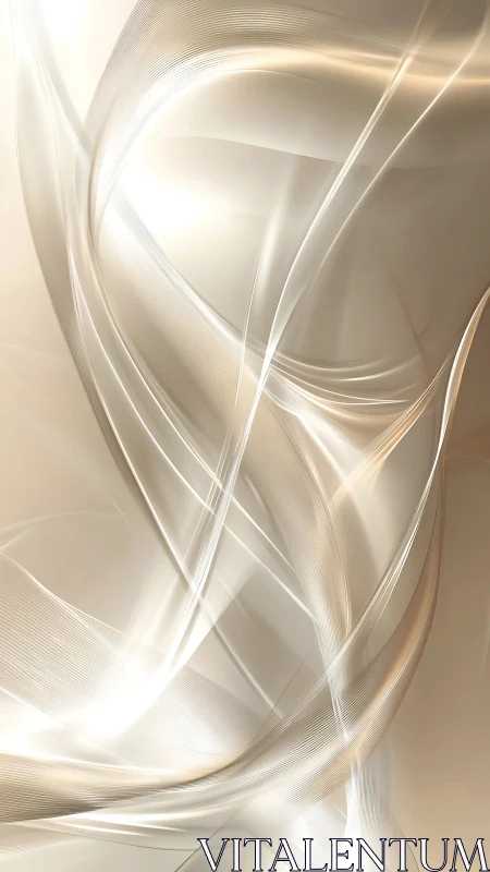 Abstract metallic light waves in soft beige gradient field.