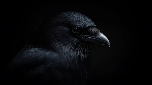 Striking Raven: A Portrait of Dark Elegance and Mystery
