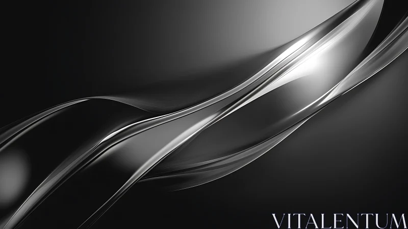 Silvery flowing ribbons over a calm charcoal horizon.