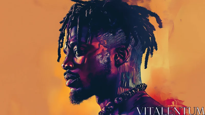 Radiant profile portrait in vivid neon brushwork glow.