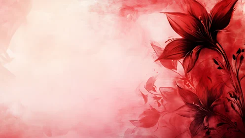 Crimson Blooms Dance Against Soft Luminescence