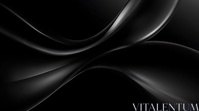 Curved metallic ribbons intersect against a black background