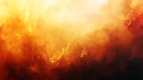 Inferno's Dance: Fiery Flames Erupt in Dynamic Orange Blaze